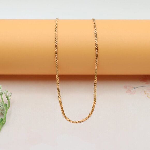 "Classic Rose Gold Chain Necklace, Sleek Everyday Chain Design, XPNL0185 - Picture 1 of 12